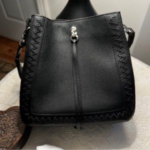 Mint Brighton Georgia Black Leather Convertible Shoulder Bag Hobo $460-$490